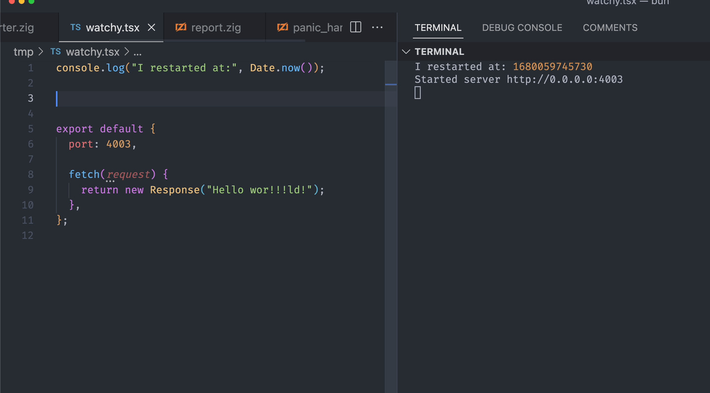 incredibly fast hot reloading in VS Code